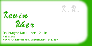 kevin uher business card